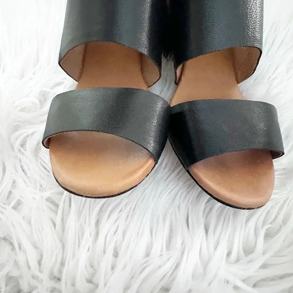 CORSO COMO | Black Leather Sandals Ankle Boot Style Heel Strap | Size 9 - Picture 3 of 9